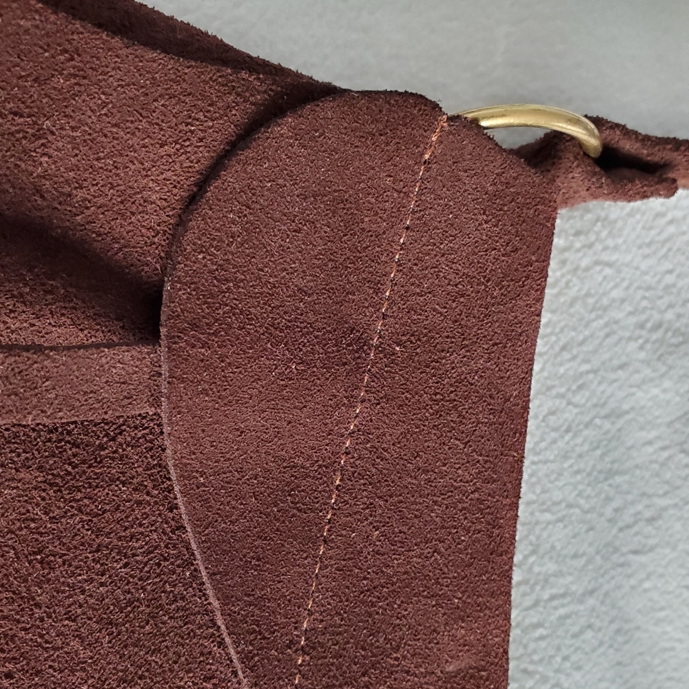 SOLD Burlington Brown Suede Asymmetrical Purse - Picture 2 of 12